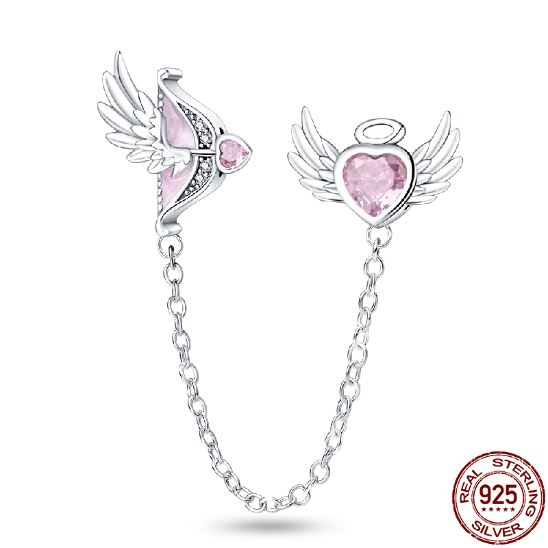 925 Sterling Silver Silicone Spacer Beads & Safety Chain | Clasp Charms Fit Original Pandora 3mm Bracelet – Women’s Jewelry