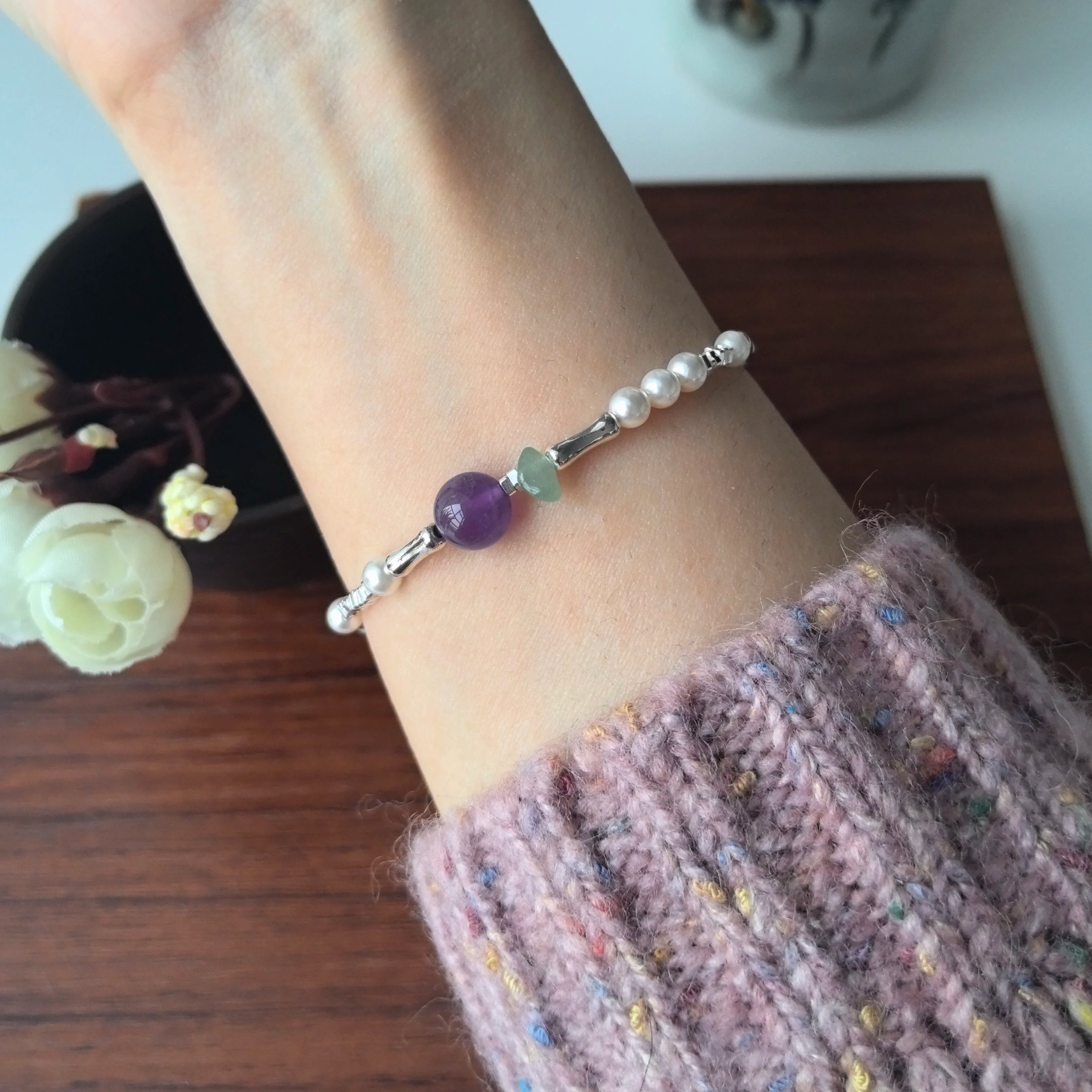 925 Sterling Silver Green Leaf Bracelet | Elegant Nature-Inspired Bangle for Women Girls Fashion Jewelry Gift