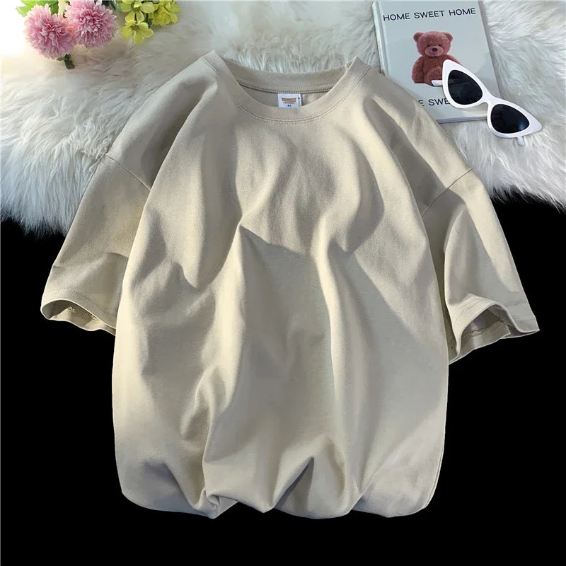 LEGIBLE 2025 Summer Women’s Cotton T-Shirt – Loose Solid Oversized O-Neck Tee 👕✨
