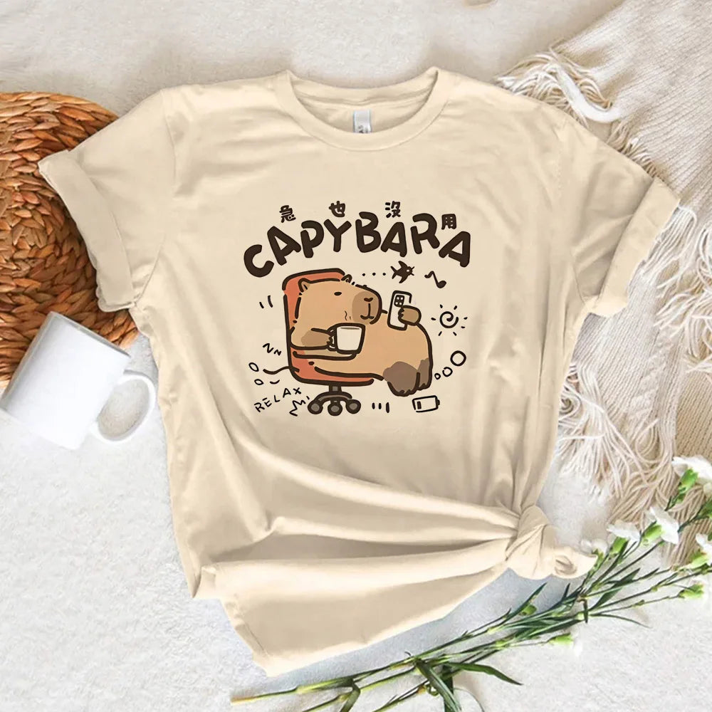 Funny Capybara T-Shirt | Unisex Summer Cute Animal Graphic Tee | Short Sleeve Streetwear Top