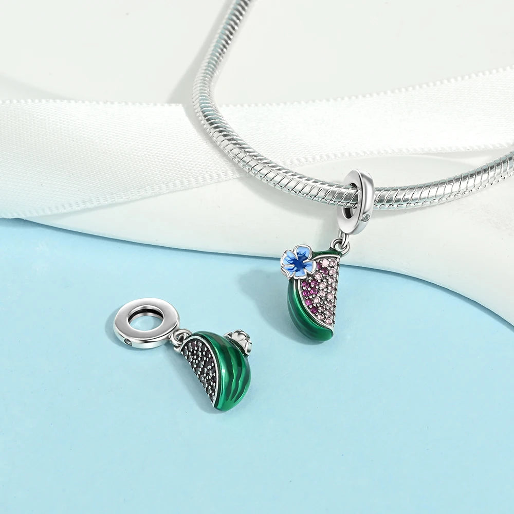 2025 New 925 Sterling Silver Coffee, Cake, Fruit & Burger Charms | Fit Pandora Bracelet & Necklace DIY Jewelry