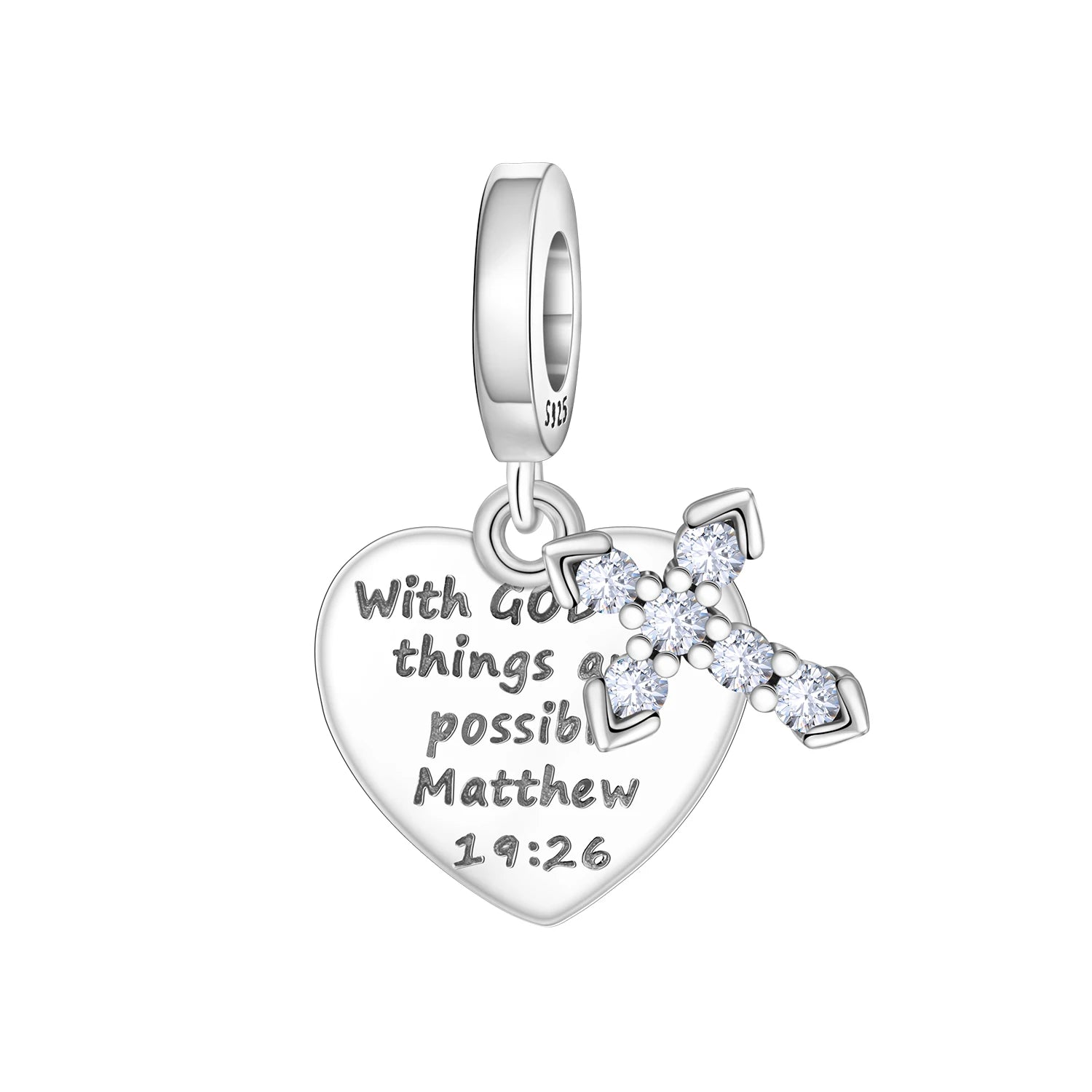 925 Sterling Silver Jesus Religious Symbol Charm Bead | Faith Pendant for Original Bracelet DIY Jewelry Gift