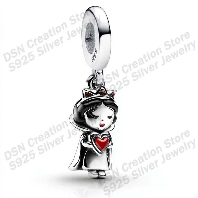 925 Sterling Silver Disney Charms | Stitch, Mickey & Cheshire Cat Beads for Original Bracelet Halloween Jewelry Gift