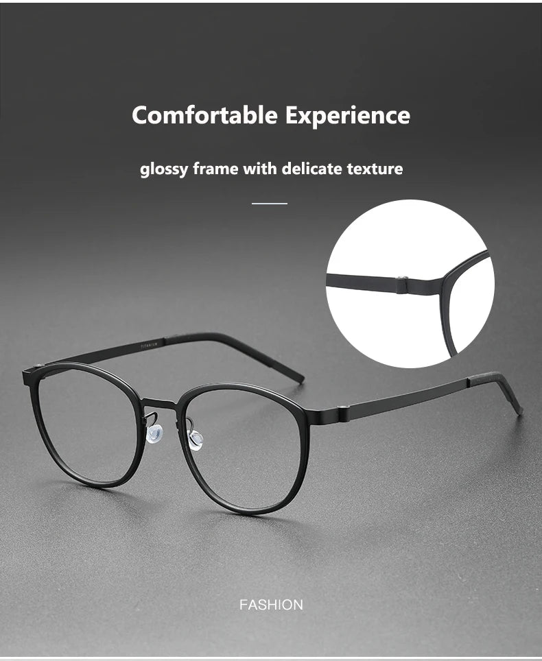 Ultralight Acetate Titanium Glasses 👓 Screwless Round Frame Eyewear