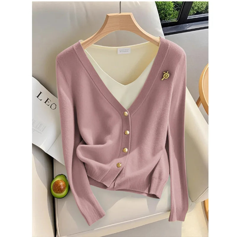 Women’s Thin Knit Cardigan Sweater | Autumn Casual Outerwear & Streetwear Jacket