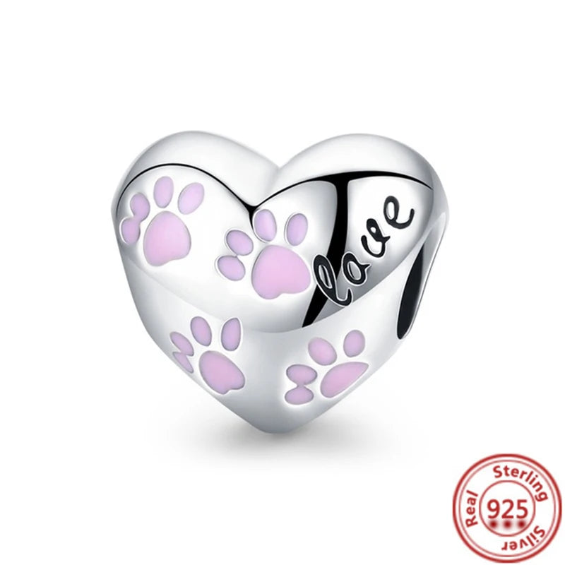 925 Sterling Silver Heart-Shaped Series Sweet Beads | Fit Original DIY Bracelet Women’s Jewelry Accessories Gift