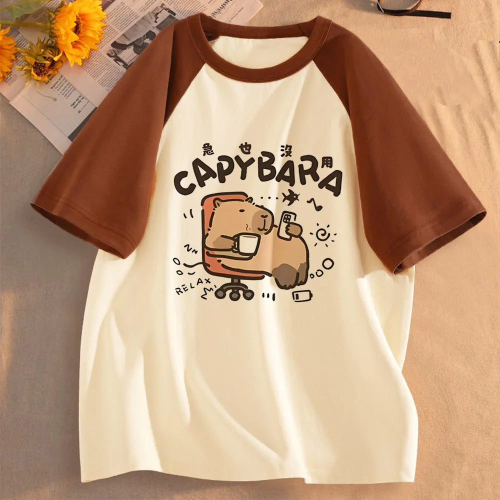 Funny Capybara T-Shirt | Unisex Summer Cute Animal Graphic Tee | Short Sleeve Streetwear Top