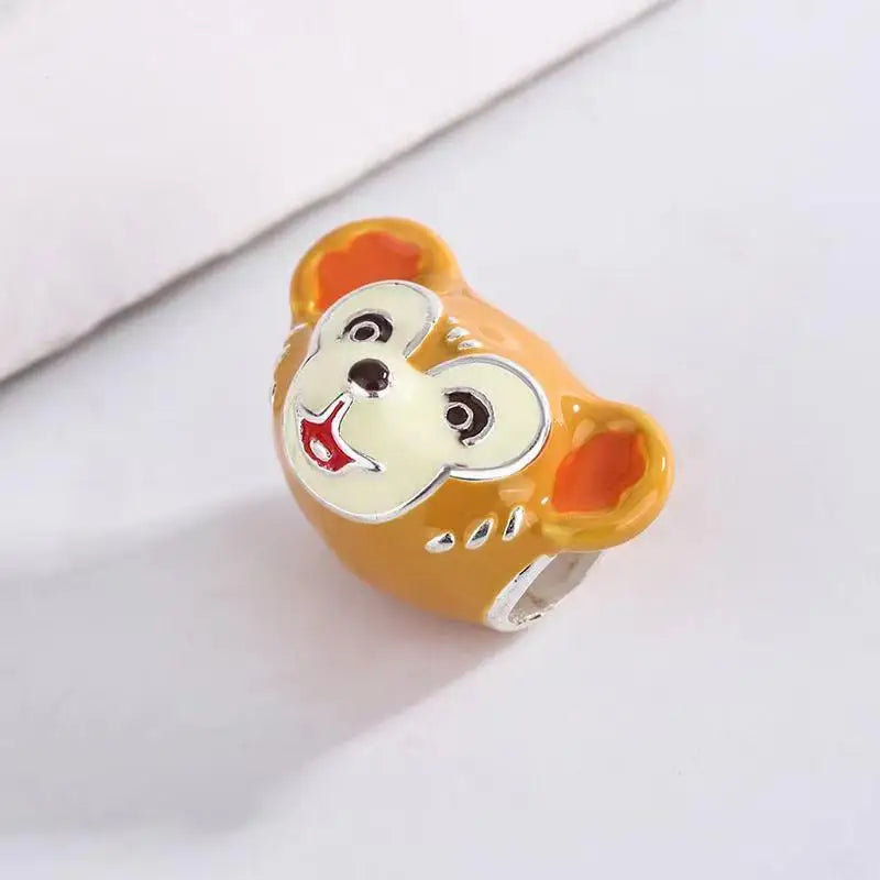 MINISO Disney 925 Sterling Silver Cheshire Cat & Remy Mouse Charms | Fit Original Bracelet Necklace Women Jewelry Gift