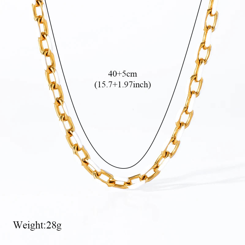 EILIECK 18K Gold Plated Stainless Steel Chain Necklace for Women – Waterproof Fashion Jewelry Gift