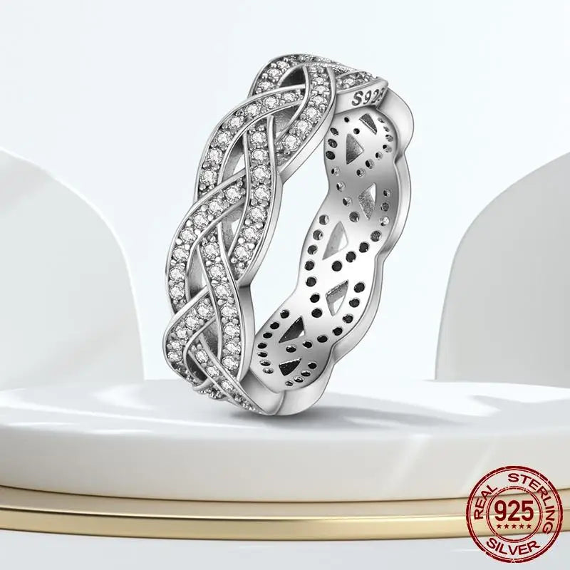 925 Sterling Silver Cross Ring for Women | Clear CZ Engagement & Wedding Band | Fine Jewelry Gift