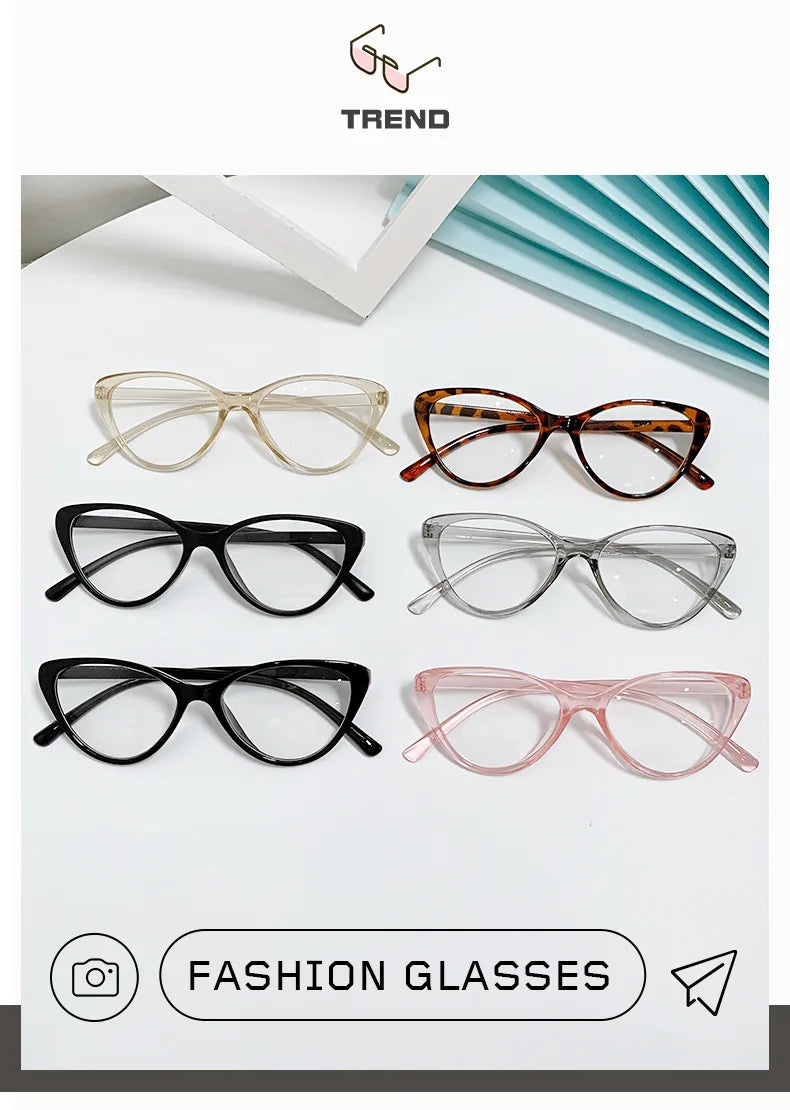 New Fashion Unisex Cat Eye Glasses – Plain Frame Eyewear for Women & Men | Party Decorative Spectacles