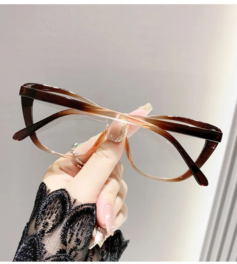 Fashion Ladies Reading Glasses – Trendy Luxury Cat Eye Presbyopia Anti-Blue Light Eyeglasses for Women & Men