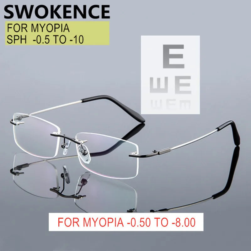 Titanium Alloy Rimless Glasses – Custom Prescription Eyewear for Men & Women | Anti Blue Ray & Photochromic Lenses