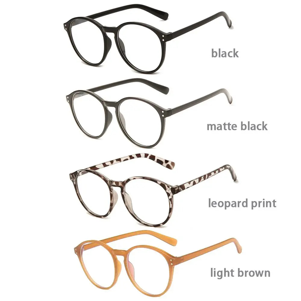 Vintage Round Anti Blue Light Myopia Glasses – Women & Men Nearsighted Reading Eyeglasses | Minus Diopter Spectacles