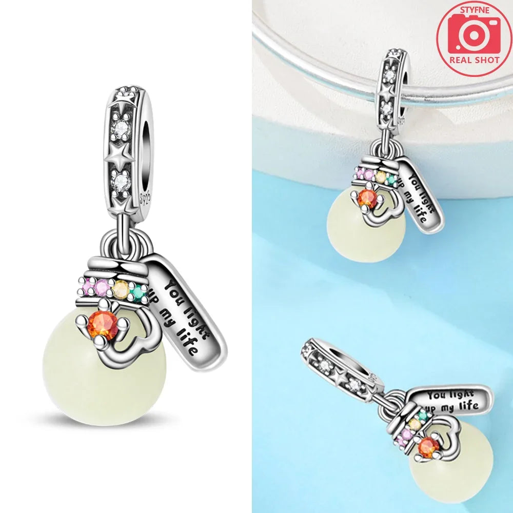 925 Sterling Silver Red Cherry Girl Polka Dot Matryoshka Charms | Bow Beads Fit Original Bracelet DIY Jewelry Gift for Women