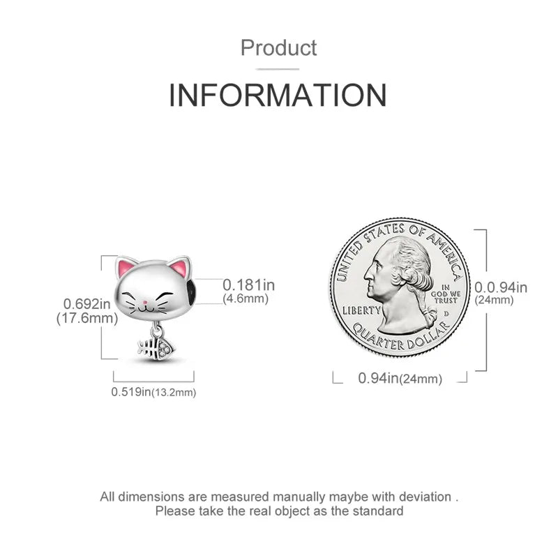 Cat Collection 925 Sterling Silver Charms Bead | Persian Bell & Multifarious Cat Dangle Fit Pandora Bracelet Necklace DIY Jewelry
