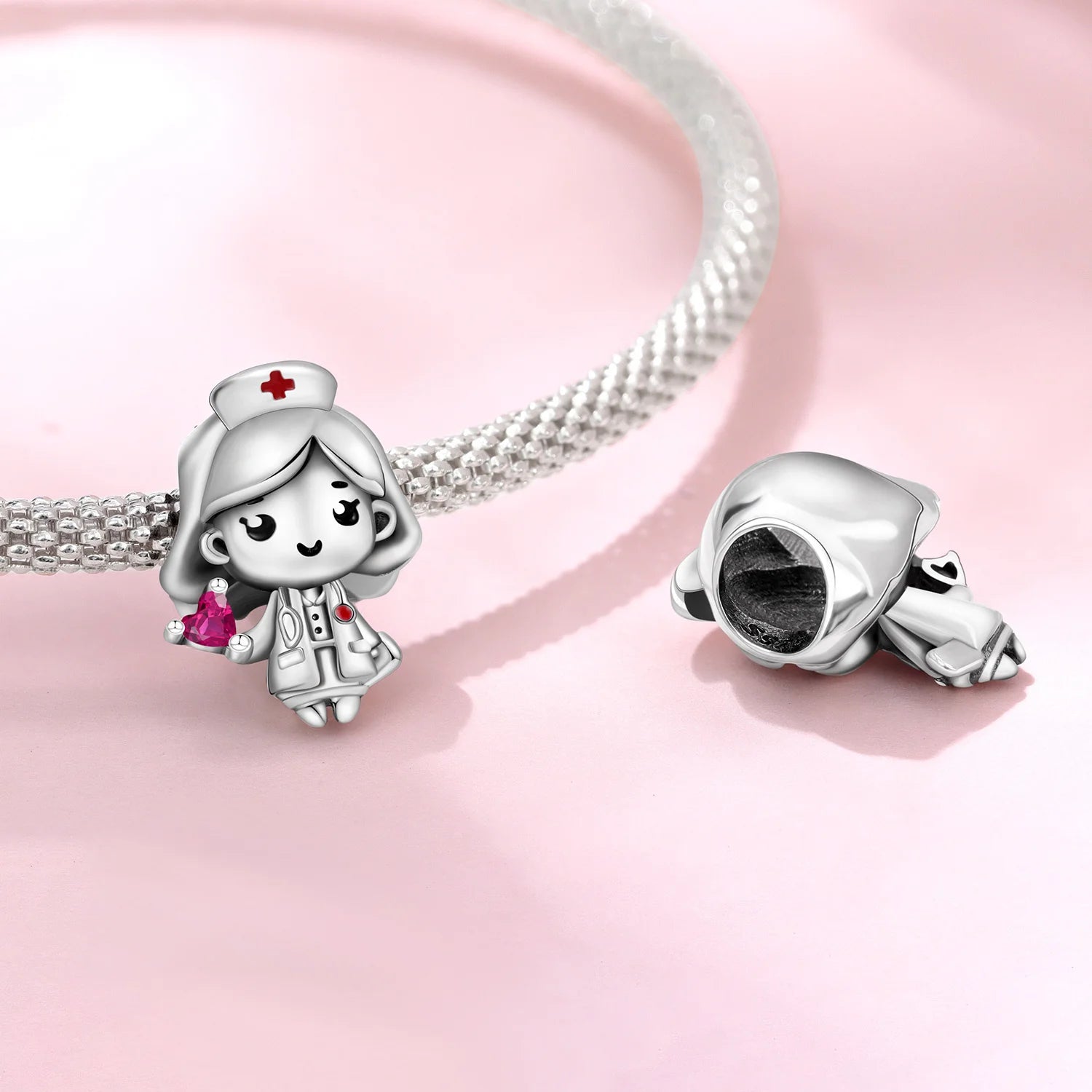 Orstarry 925 Sterling Silver Cartoon Nurse Charm Bead | Cute DIY Bracelet Jewelry Gift for Women