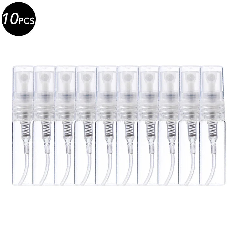 5/10PCS Mini Glass Perfume Bottles – 3ML / 5ML / 10ML Travel Toner & Cosmetic Dispenser | Tea-Colored Graduated Bottles