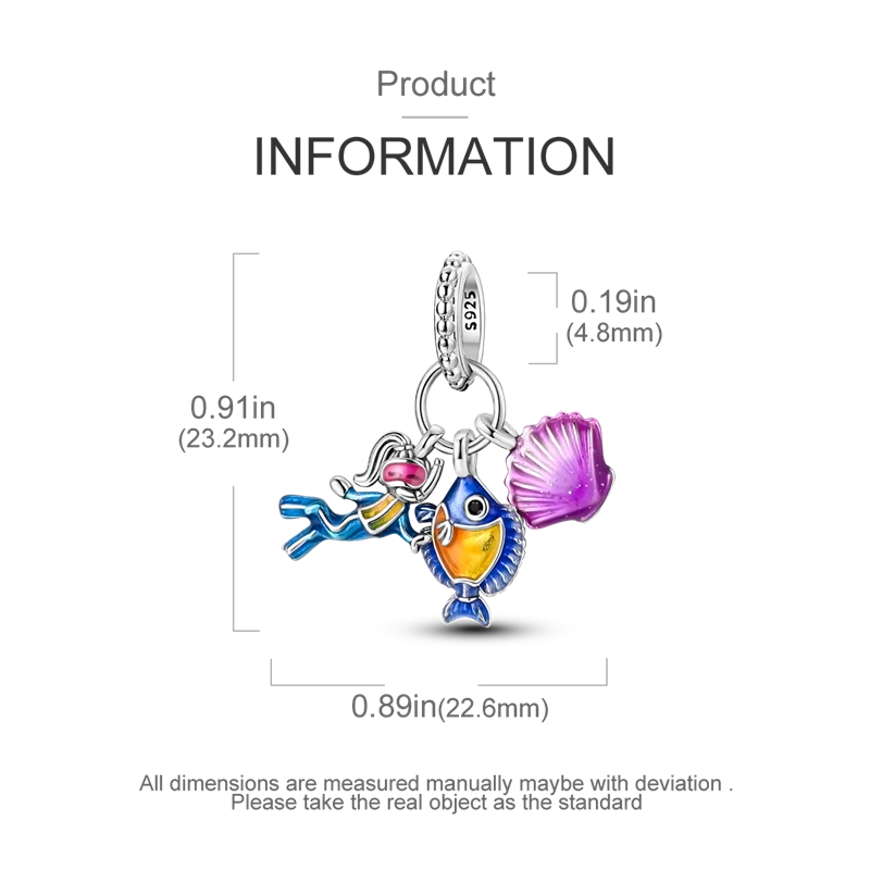 925 Sterling Silver Summer Ocean Collection Charms | Dangle Beads for Women Lover DIY Fine Jewelry Gift