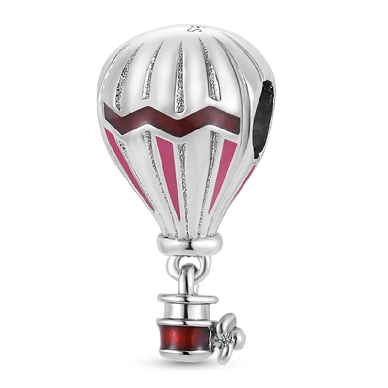 925 Sterling Silver Colorful Charms – Rose, Crown, Rainbow & Heart Dangle Beads Fit Pandora Bracelet & Necklace