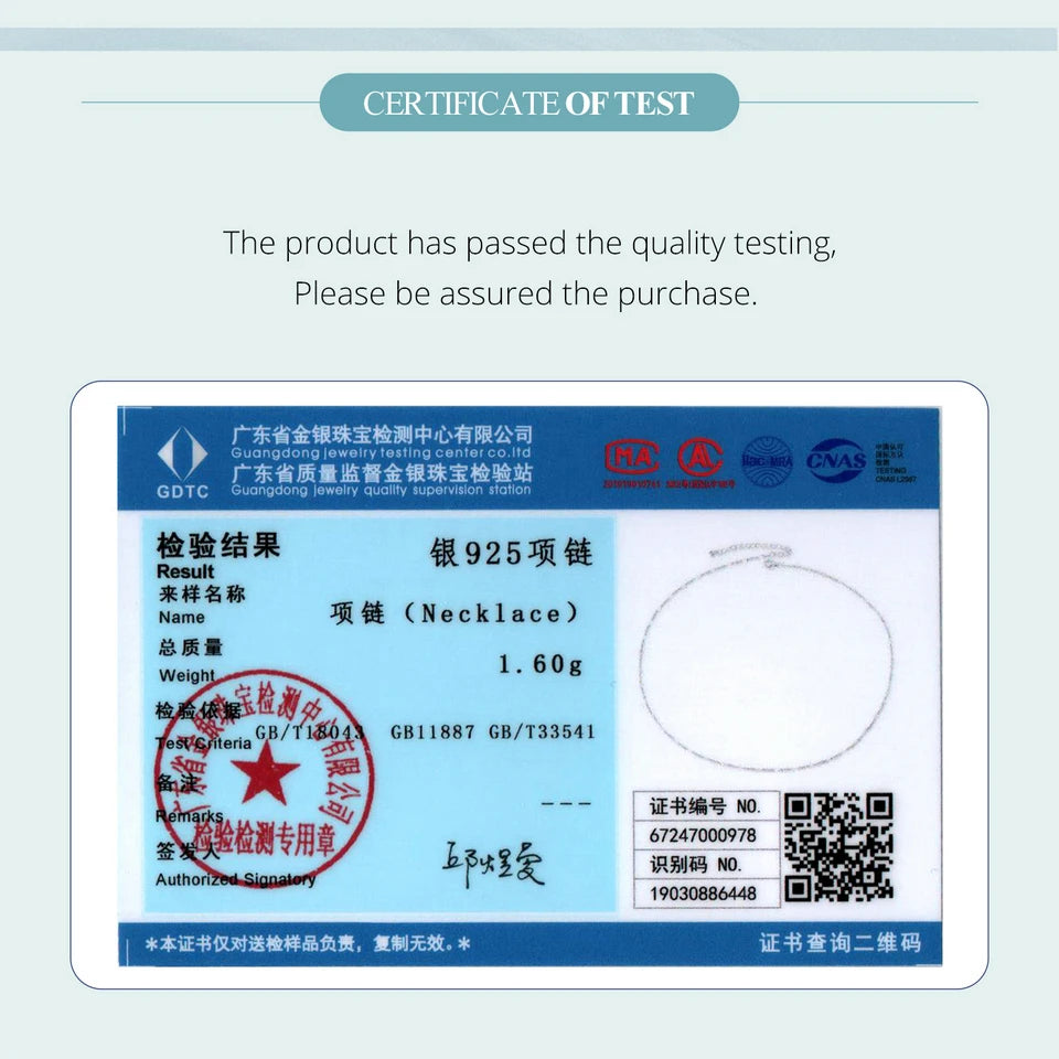 BAMOER Classic 925 Sterling Silver O-Chain Necklace – Adjustable Box Chain for Women