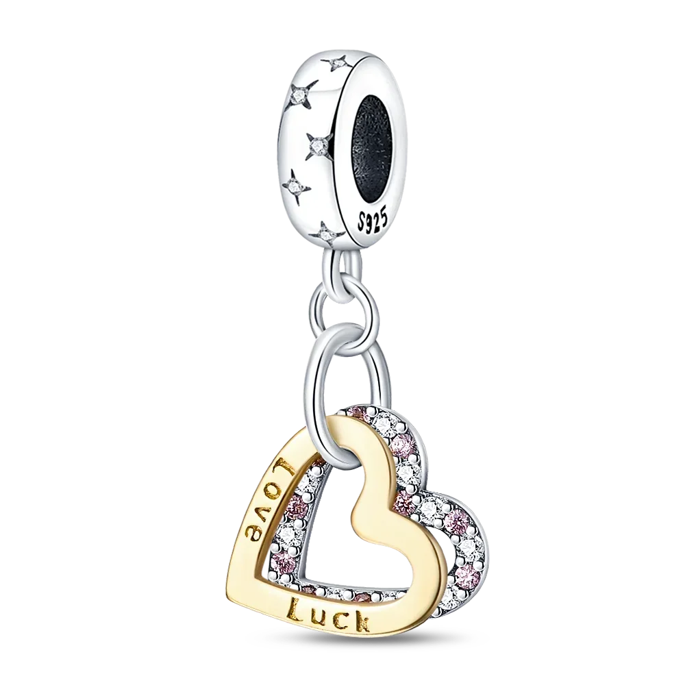 925 Sterling Silver Blue Moon Plane Space Series Glass Beads Clip Charm for Bracelet