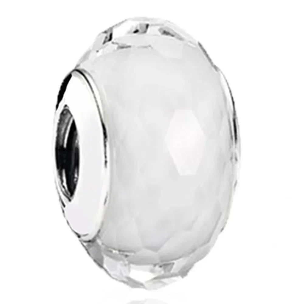 2025 Classic 925 Sterling Silver Colored Flower & Leaf Murano Glass Charm Beads | DIY Bracelet