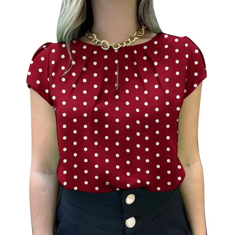 2024 Summer Tunic Top 🌸 ZANZEA Polka Dot Short Sleeve Blouse Women ✨