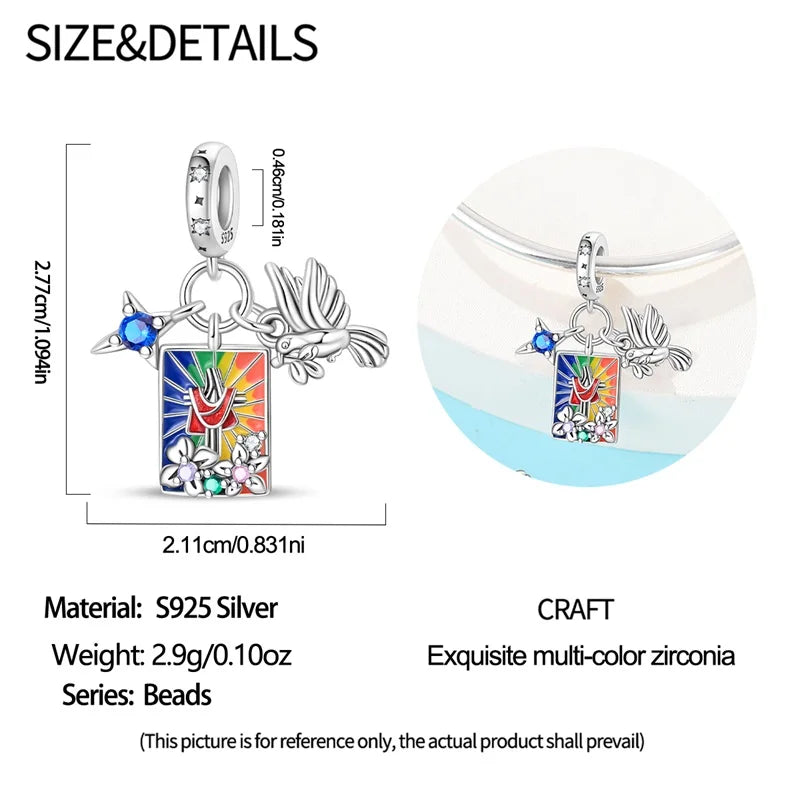 Religious Jesus Cross Pendant | 925 Sterling Silver Bible Scriptures Charm for Women DIY Bracelets