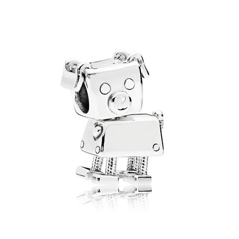 925 Sterling Silver Plated Dog, Cat & Owl Charms | Glow in the Dark Animal Beads | Fit Original Pandora Bracelet Women’s Jewelry