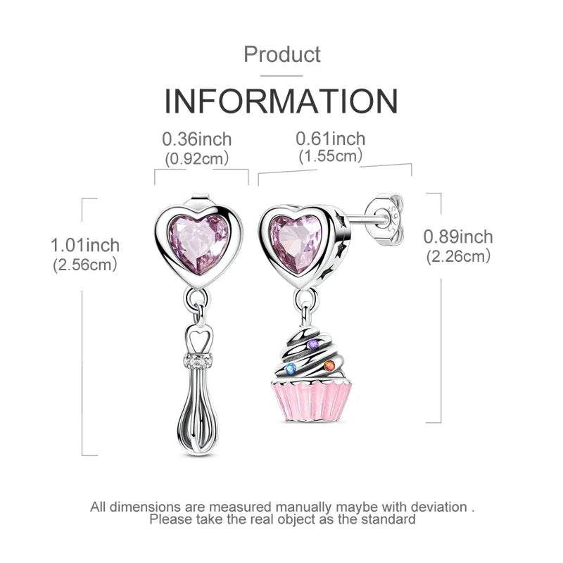 New Original 925 Sterling Silver Sweetheart Bow & Crab Ocean Earrings | Donut Zircon Round Design Women’s Fine Jewelry