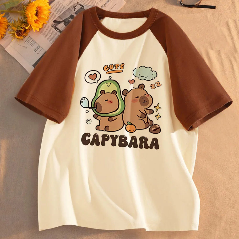 Funny Capybara T-Shirt | Unisex Summer Cute Animal Graphic Tee | Short Sleeve Streetwear Top