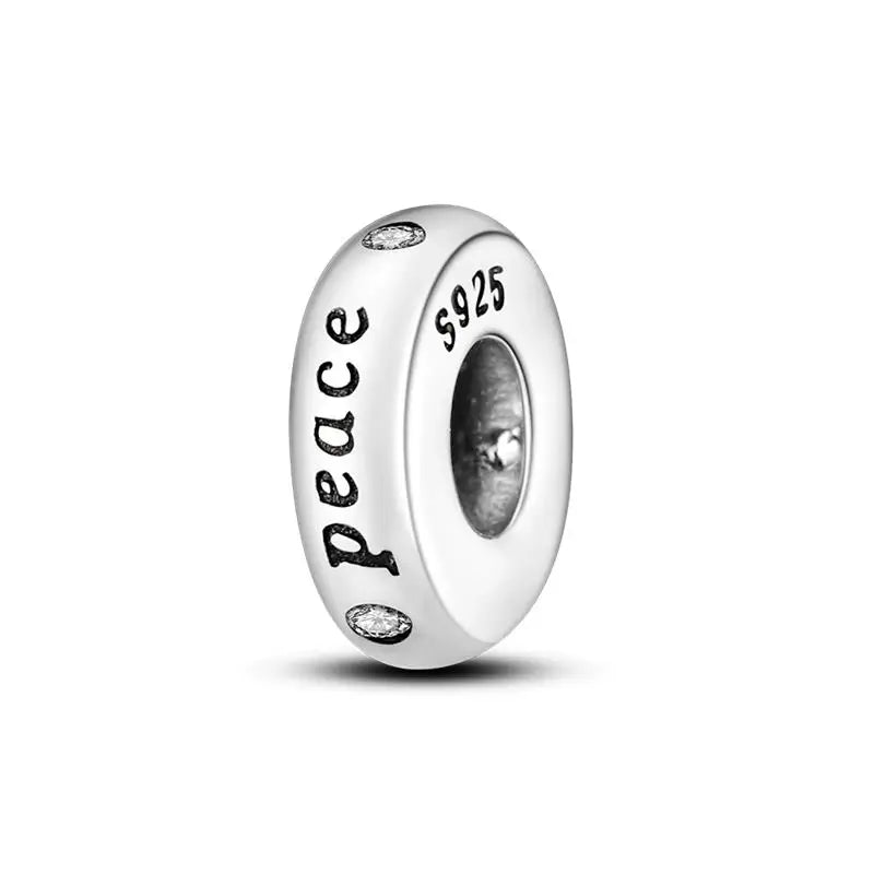 925 Sterling Silver Round Colored Zircon Spacer Beads – Fits Pandora Original Bracelets DIY Exquisite Party Jewelry