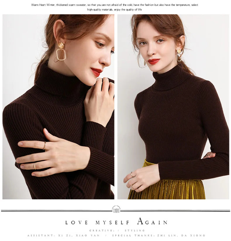 Heliar Women’s Fall Turtleneck Sweater – Soft Knitted Cashmere Pullover, Basic Warm Jumper for Autumn Winter 2024