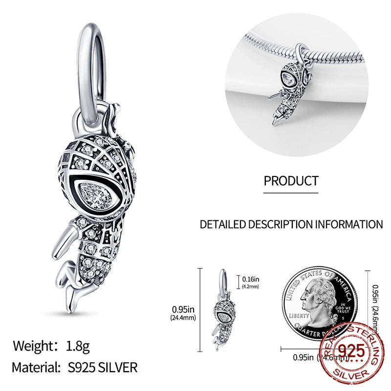 MINISO Marvel 925 Sterling Silver Charms Deadpool Wolverine Beads for Bracelet DIY Jewelry