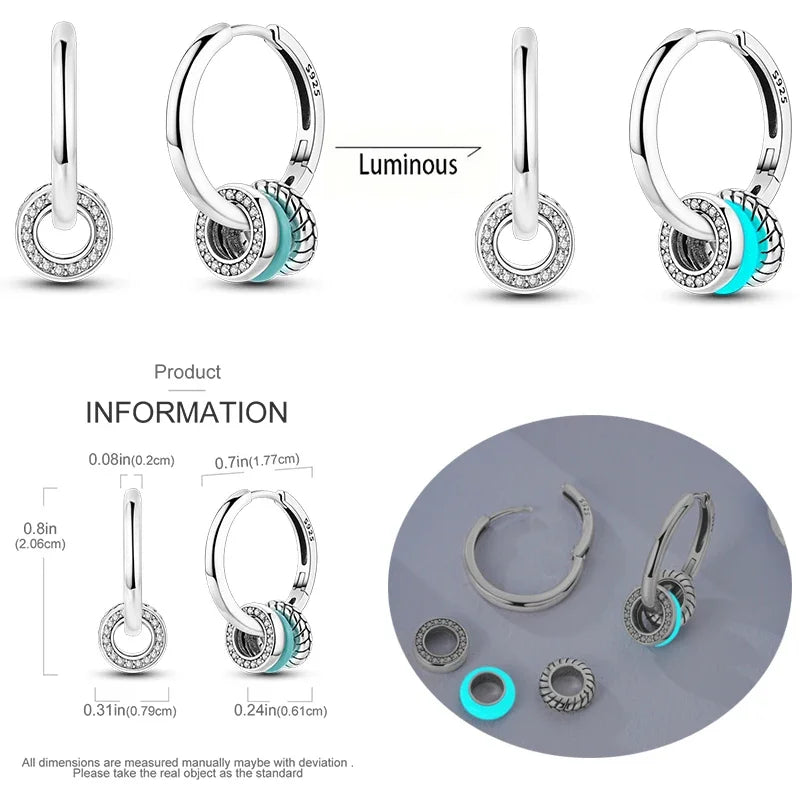 925 Sterling Silver Luminous Firefly Earrings | Original Design Pendant Earrings for Women – Luxury Wedding & Anniversary Jewelry Gift