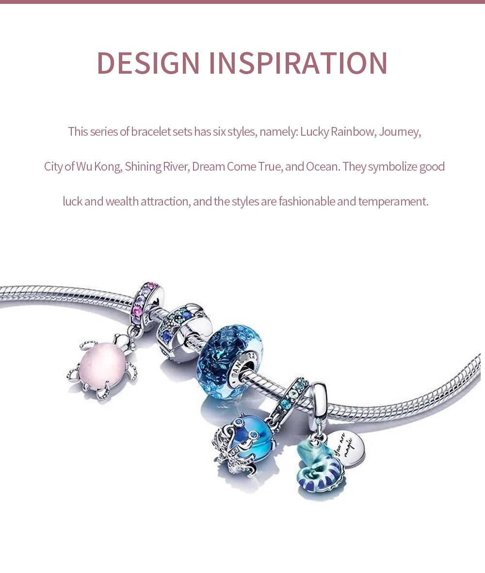 925 Sterling Silver Women’s Bracelet Set | Luxury Pandora Fit Jewelry