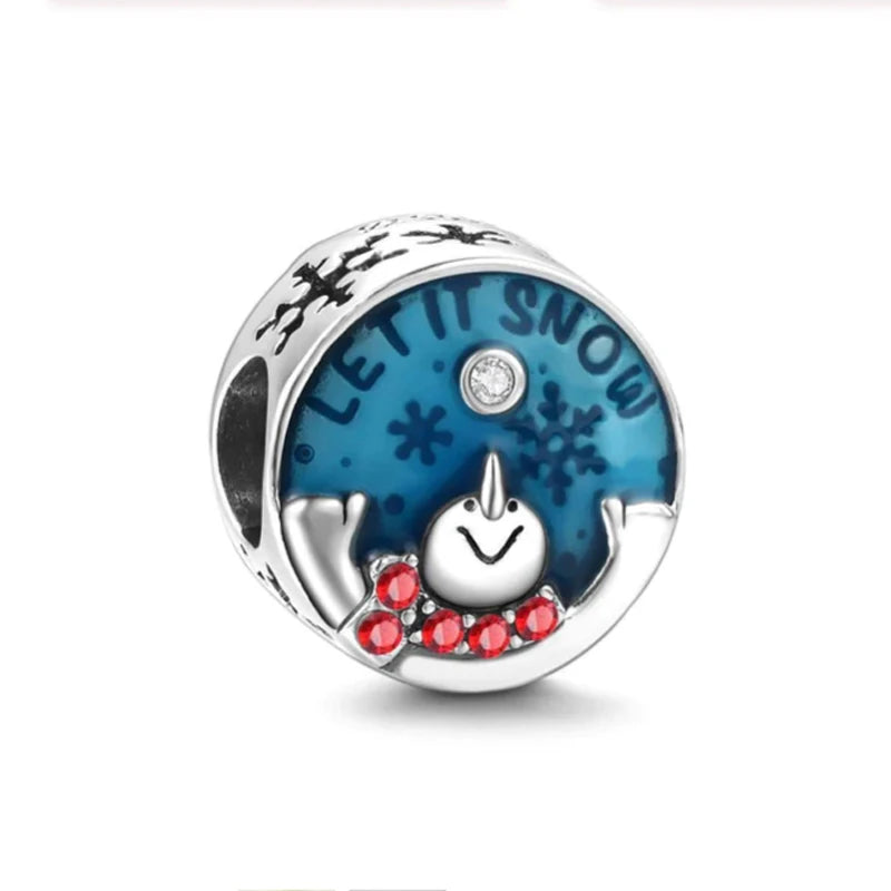 925 Sterling Silver Santa Claus Christmas Tree Elk Socks Charm | Fits Original Pandora Bracelet | DIY Lady Girl Jewelry