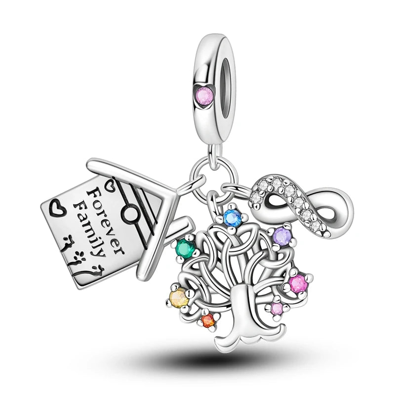 100% 925 Sterling Silver Life Tree & Chili Pepper Charms – Fit Pandora Bracelet, DIY Parent-Child Jewelry Gift