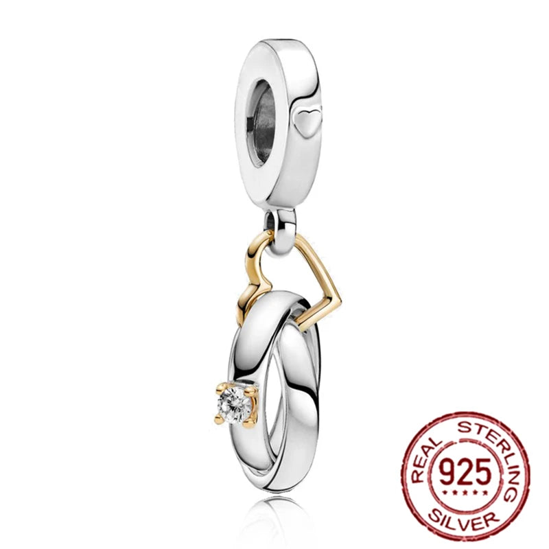 925 Sterling Silver Angel Wings & Swan of Love Heart Charms – Fit Pandora Bracelet DIY Women’s Jewelry Gift