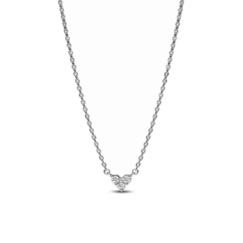 High Quality 925 Sterling Silver Heart, Bow & Square Necklace | Exquisite Women’s Holiday Charm Jewelry Gift
