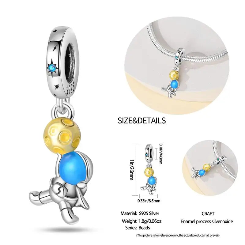 925 Sterling Silver Flying Bird & Butterfly Safety Chain Charm Beads for Original 3mm Bracelet – DIY Jewelry Gift