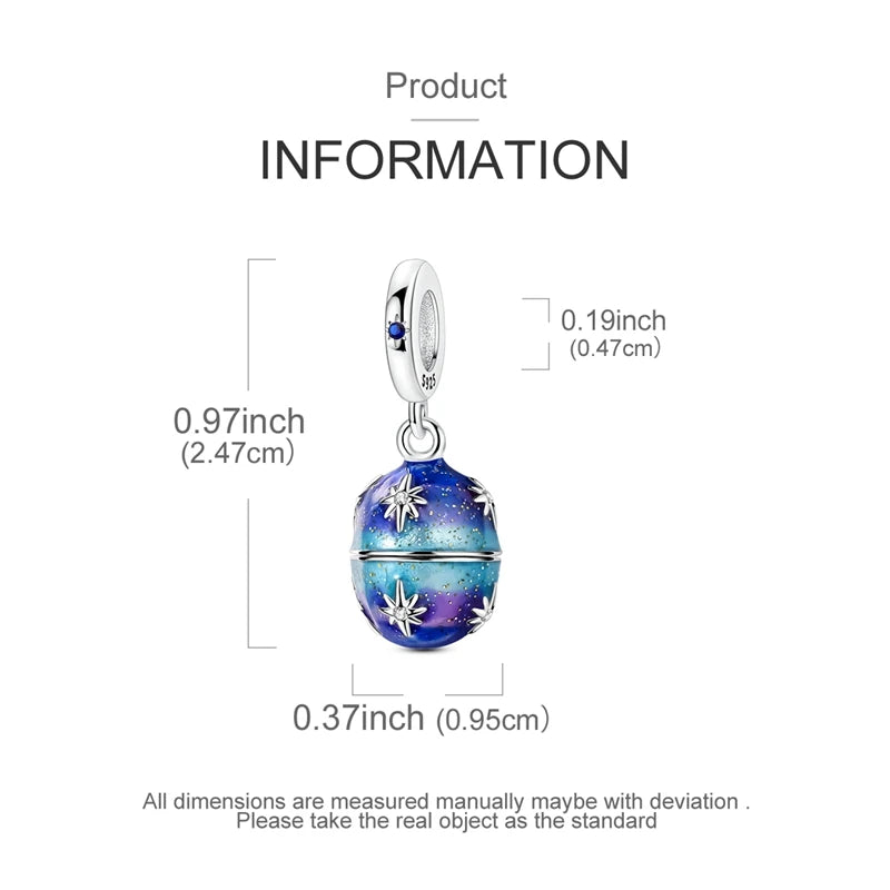 925 Sterling Silver Easter Egg Pendant Charm – DIY Bracelet Jewelry for Women