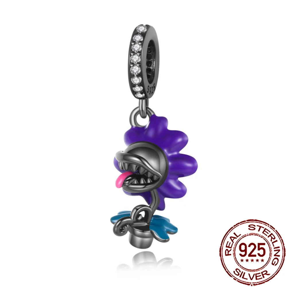 Gothic 925 Sterling Silver Grim Reaper Skull Charm Bead Fit Pandora Bracelet