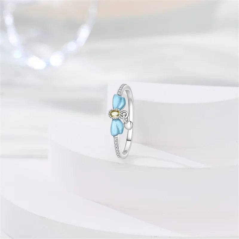 925 Sterling Silver Rings Collection | Bow, Heart, Sun, Moon & Star Zircon Rings for Women Jewelry Gift