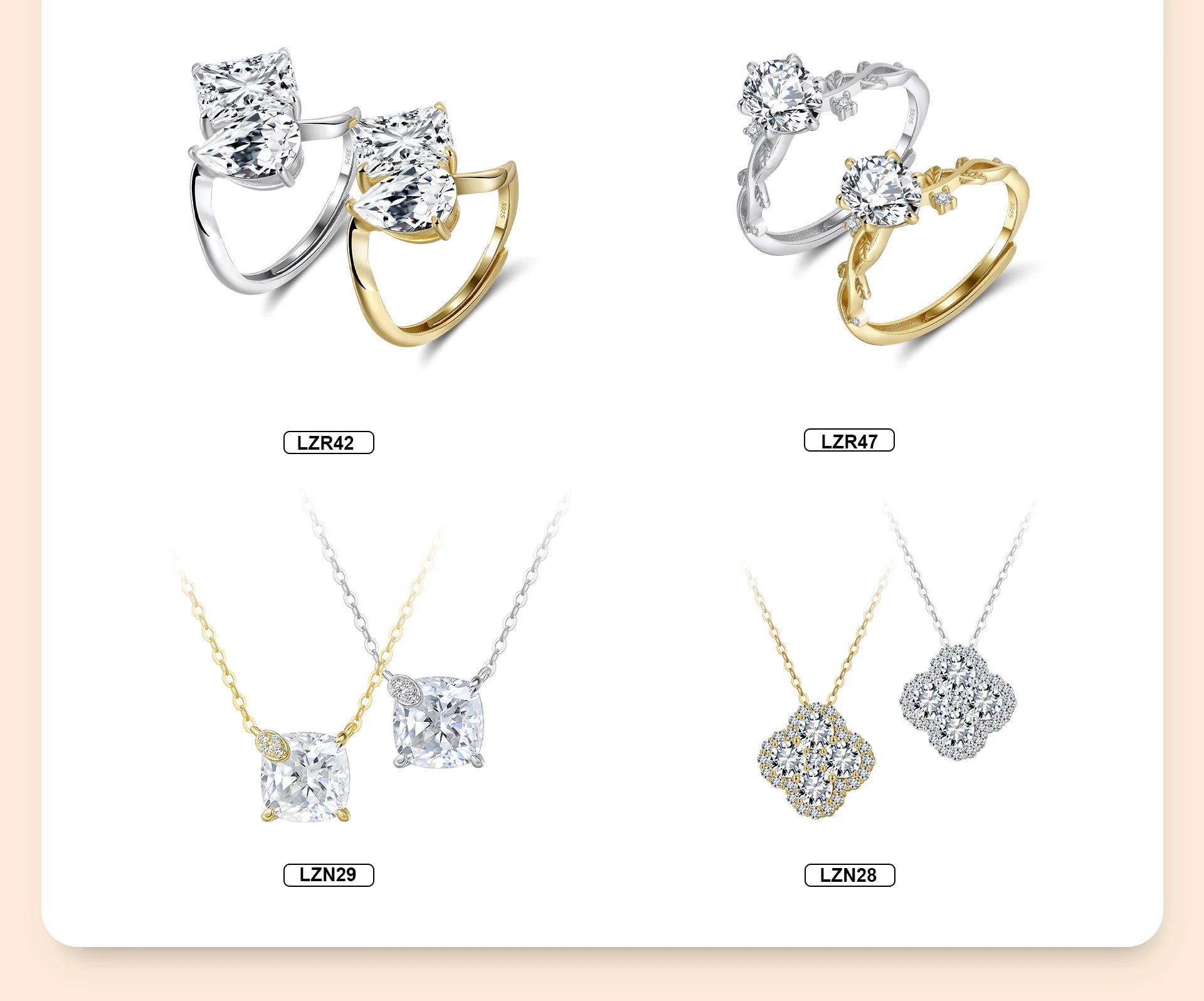 ORSA JEWELS 925 Sterling Silver Four-Leaf Clover Pendant Necklace with Premium Zirconia