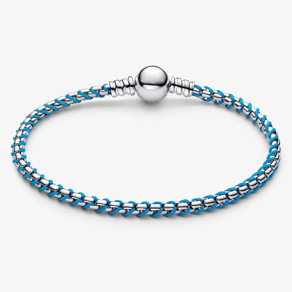 925 Sterling Silver Disney Minnie & Mickey Heart Charm Bracelet | Gold Bead ME Matte Braided Chain – Fashion DIY Jewelry