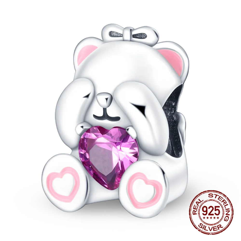 925 Sterling Silver Purple Flower & Butterfly Dangle Charm | Bead for 4MM Bracelet or Necklace DIY Jewelry Gift