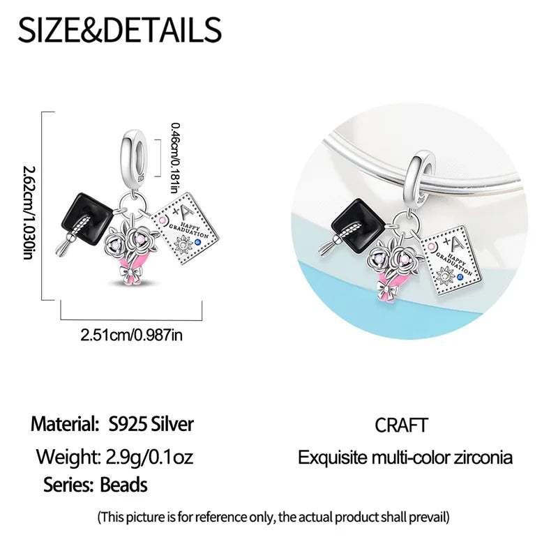 100% 925 Sterling Silver Heart Family Charms with Pumpkin & Pave Zircon Pendant – Fits Original Bracelet DIY Jewelry Gifts