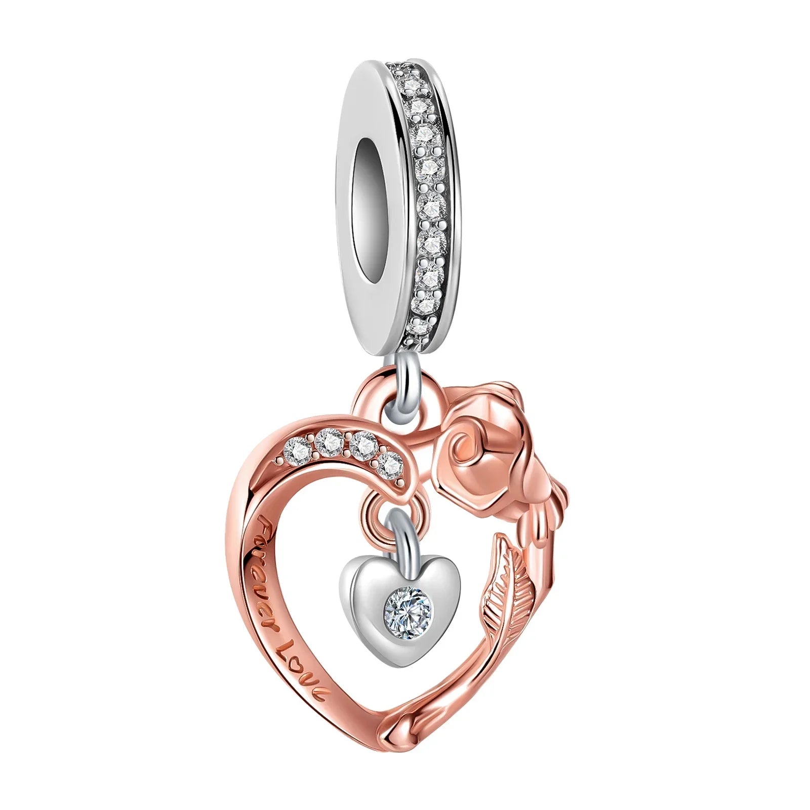925 Sterling Silver Golden Heart Lock & Birthday Candle Charm | Fit Original Pandora Bracelet DIY Jewelry